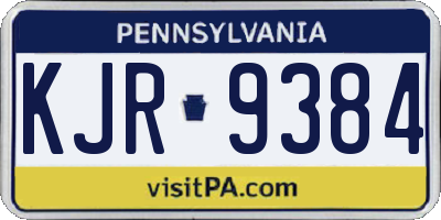 PA license plate KJR9384
