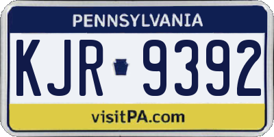 PA license plate KJR9392