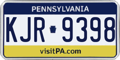 PA license plate KJR9398