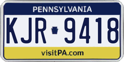 PA license plate KJR9418