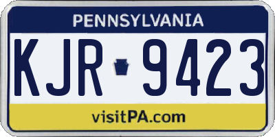 PA license plate KJR9423