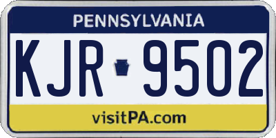PA license plate KJR9502