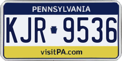 PA license plate KJR9536