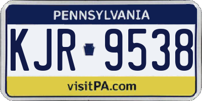 PA license plate KJR9538