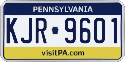 PA license plate KJR9601