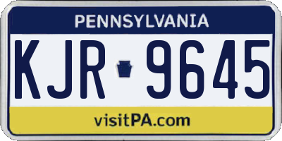 PA license plate KJR9645