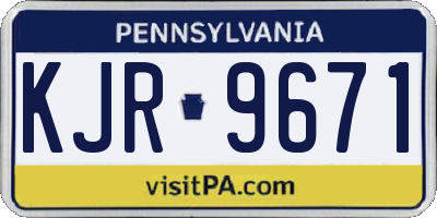 PA license plate KJR9671
