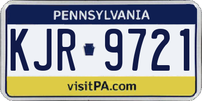PA license plate KJR9721