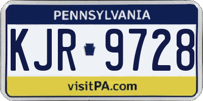 PA license plate KJR9728