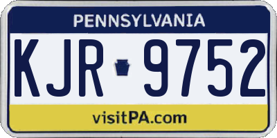 PA license plate KJR9752