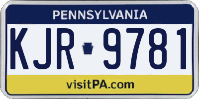 PA license plate KJR9781