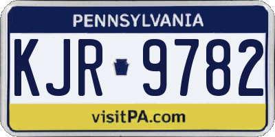 PA license plate KJR9782