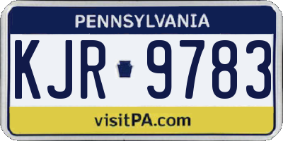 PA license plate KJR9783