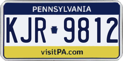 PA license plate KJR9812