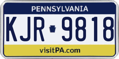PA license plate KJR9818