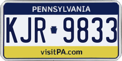 PA license plate KJR9833