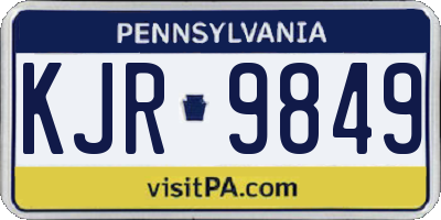 PA license plate KJR9849