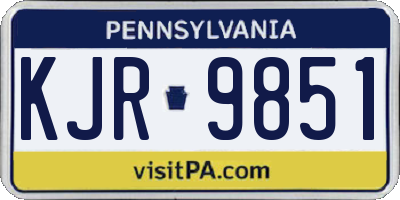 PA license plate KJR9851