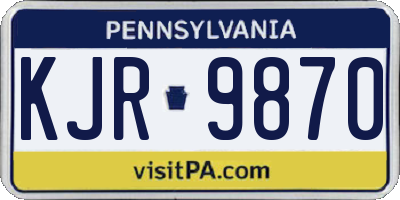 PA license plate KJR9870