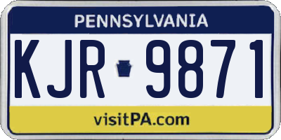 PA license plate KJR9871