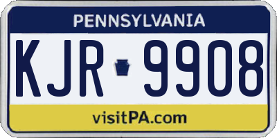 PA license plate KJR9908