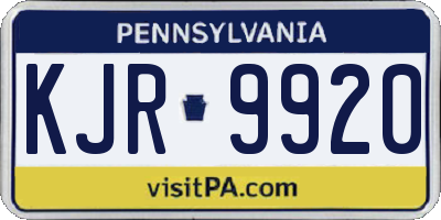 PA license plate KJR9920