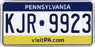 PA license plate KJR9923
