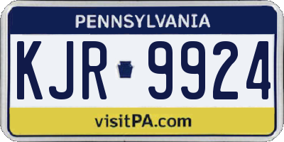 PA license plate KJR9924