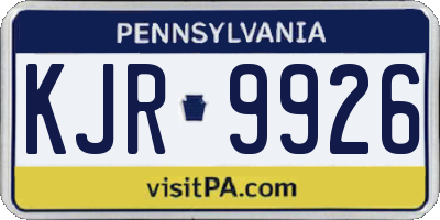 PA license plate KJR9926