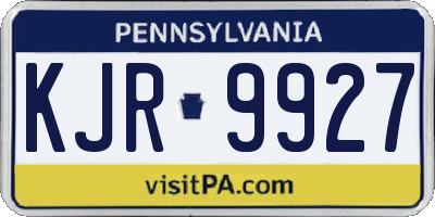 PA license plate KJR9927