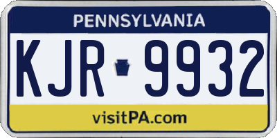 PA license plate KJR9932