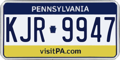 PA license plate KJR9947
