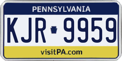 PA license plate KJR9959