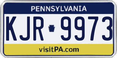 PA license plate KJR9973