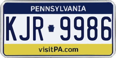 PA license plate KJR9986