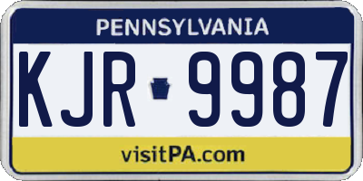 PA license plate KJR9987