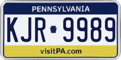 PA license plate KJR9989