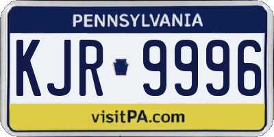 PA license plate KJR9996