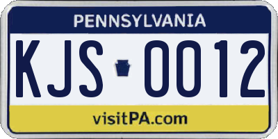 PA license plate KJS0012