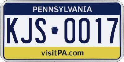 PA license plate KJS0017