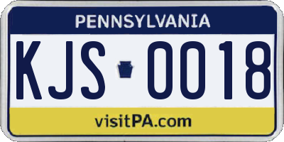 PA license plate KJS0018