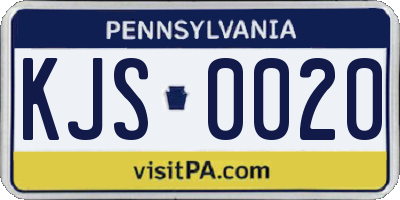 PA license plate KJS0020