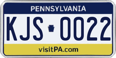 PA license plate KJS0022