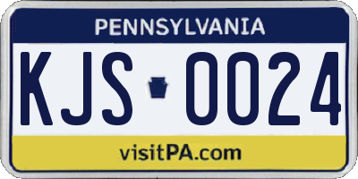 PA license plate KJS0024
