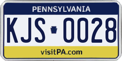 PA license plate KJS0028