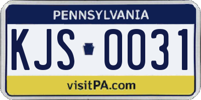 PA license plate KJS0031
