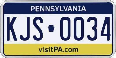 PA license plate KJS0034