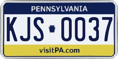 PA license plate KJS0037
