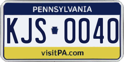 PA license plate KJS0040