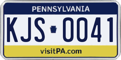 PA license plate KJS0041